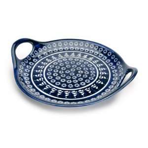   Winter Nights Round Serving Tray with Handles