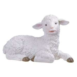   Polyresin White Little Lamb Sitting Figurine Statue