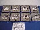 Set of 8 Vintage Carpet Rug Painted Geese Coasters