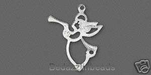 10 Silver Plated Angel w/Trumpet Charms~Religious Drops  