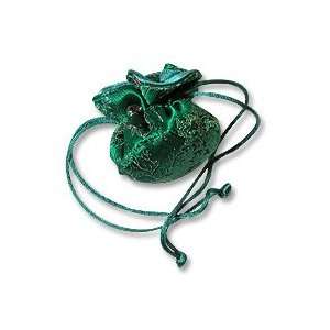  Brocade Cinch Pouch Small Green Jewelry