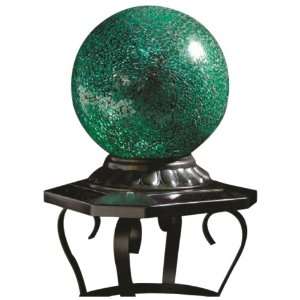   88GRR 8 Inch Diameter Solar Mosaic Gazing Ball Light With Stand, Green