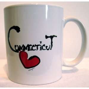 Connecticut Mug Souvenir Ceramic Coffee Cup Heart Love Collectible 