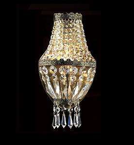 Light Crystal Wall Sconce   Antique Bronze  