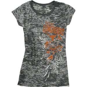   Longhorns Womens Black Gabe Burnout Scoopneck Tee