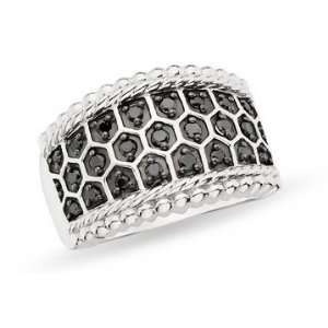  3/8 Carat Black Diamond Sterling Silver Ring Jewelry