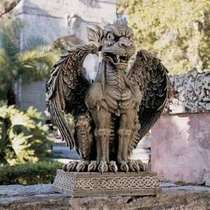  Boden Gargoyle Sentinel Sculpture in Gothic Stone Patio 