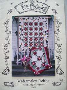 Watermelon Pickles Wall Hanging Quilt Pattern 66x77  