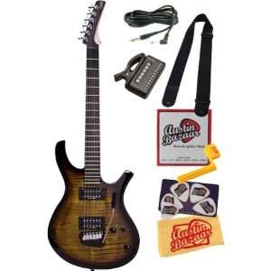  Bundle with 10 Foot Instrument Cable, Tuner, Strap, Strings, String 