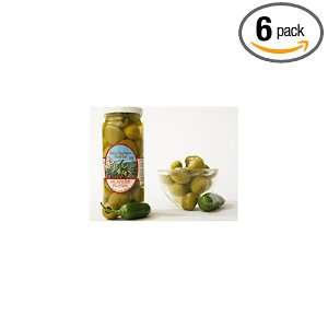 Santa Barbara Jalapeno Stuffed Olives, 5 Ounce Jars (Pack of 6)