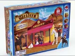 Western Playset (Sheriff Station and accessories) cowboys ghost town 