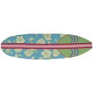  Surfboard Hawaiian Turquoise Tropical Area Rug