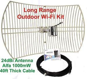 Long Range WiFi outdoor kit WiFi signal booster kit Alfa 1000mW 24dBi 