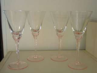 Sasaki Crystal Wine Glasses Hawthorne Coral Pink  