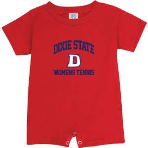   State Red Storm Red Womens Tennis Arch Baby Romper