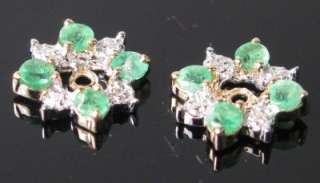 HiEnd 14K Yellow Gold 1/2ctw Emerald & Diamond Earring Jackets Retail 