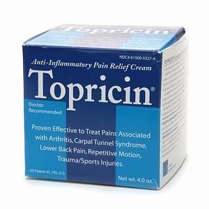 Topricin Anti Inflammatory Pain Relief Cream Jar 4 oz (Quantity of 2)