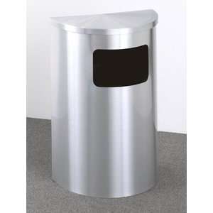   Half Round Side Opening Trash Can with Hinged Lid
