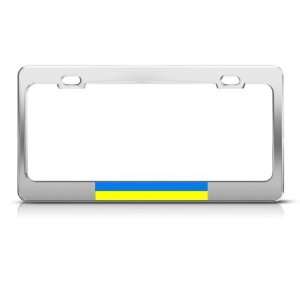 Ukraine Flag Ukrainian Country license plate frame Stainless Metal Tag 