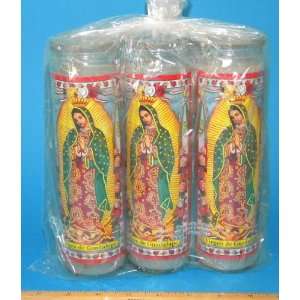  Lg. Virgen De Guadalupe Prayer Candle Trio