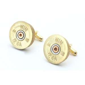 Winchester Brass 12 Gauge Shotgun Shell Cufflinks Jewelry