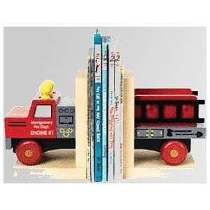    Fire truck wooden bookends Maple Landmark Name Trains Toys & Games